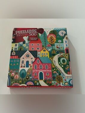 New “Joyful Village” 500 Piece Puzzle Puzzlebug DeLuxe Thicker Pieces Cra-Z-Art